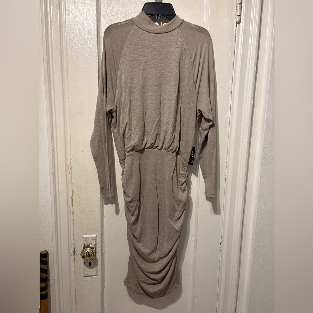 Express Tan Long Sleeve Dress